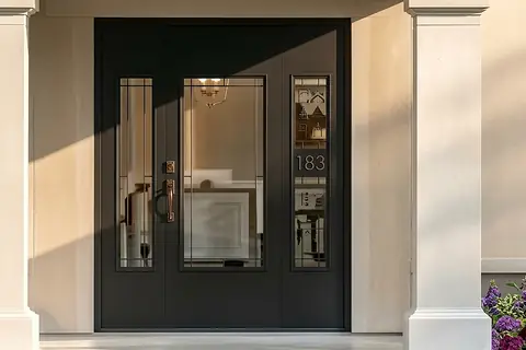 Too close: only the front door is in the frame